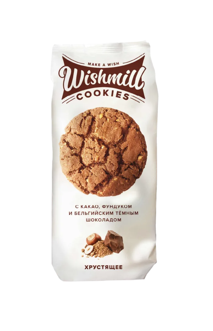 Wishmill №01 · Хрустящее с какао, фундуком и бельгийским тёмным шоколадом, 180 г
